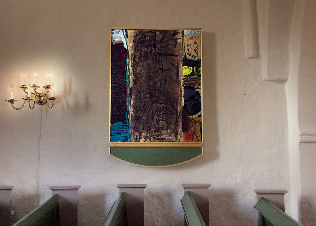 Peter Ejlerskov kunst på præstetavle i Borbjerg Kirke