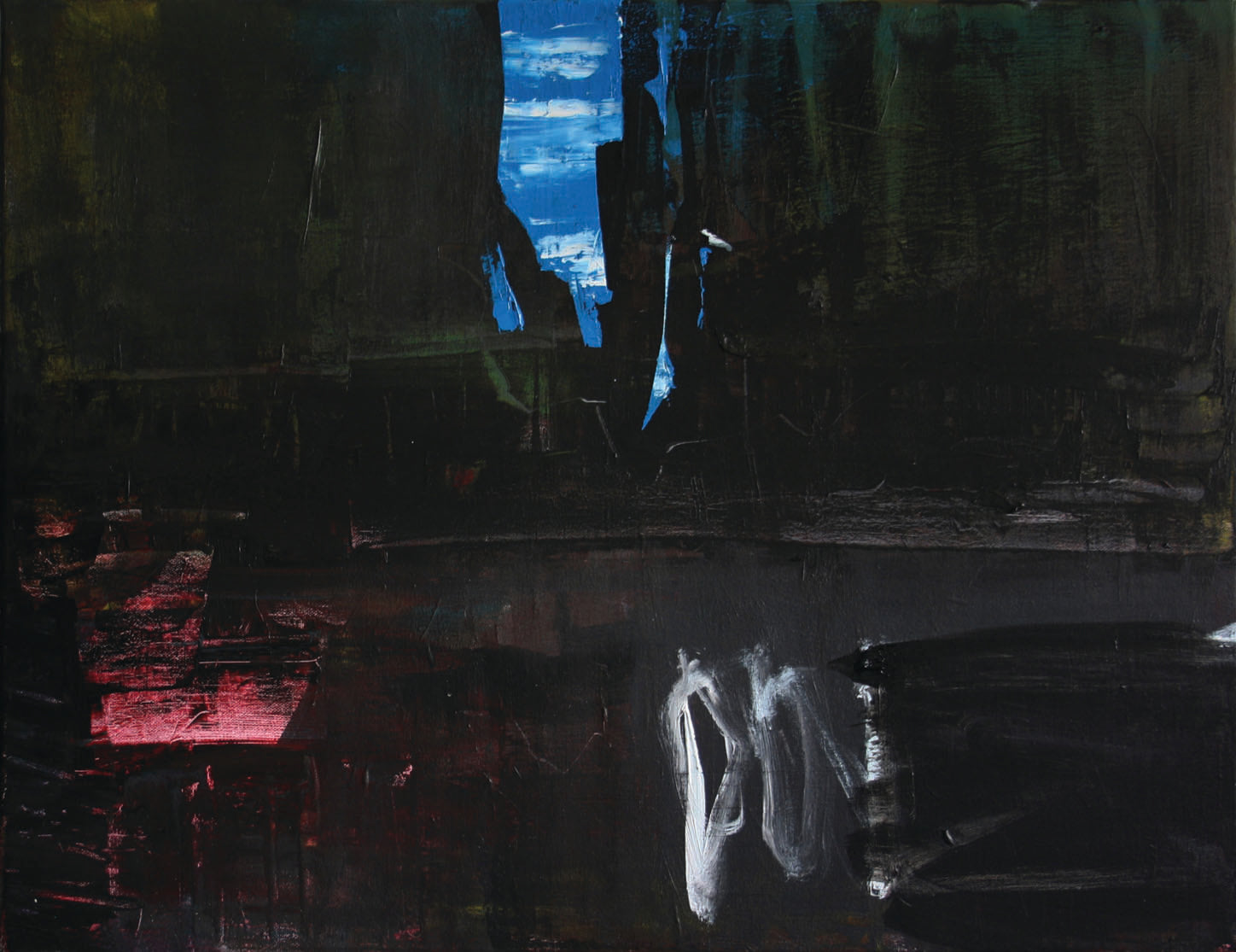 Mørk, abstrakt kunst af Peter Ejlerskov fra Frederikshavn Kunstmuseum