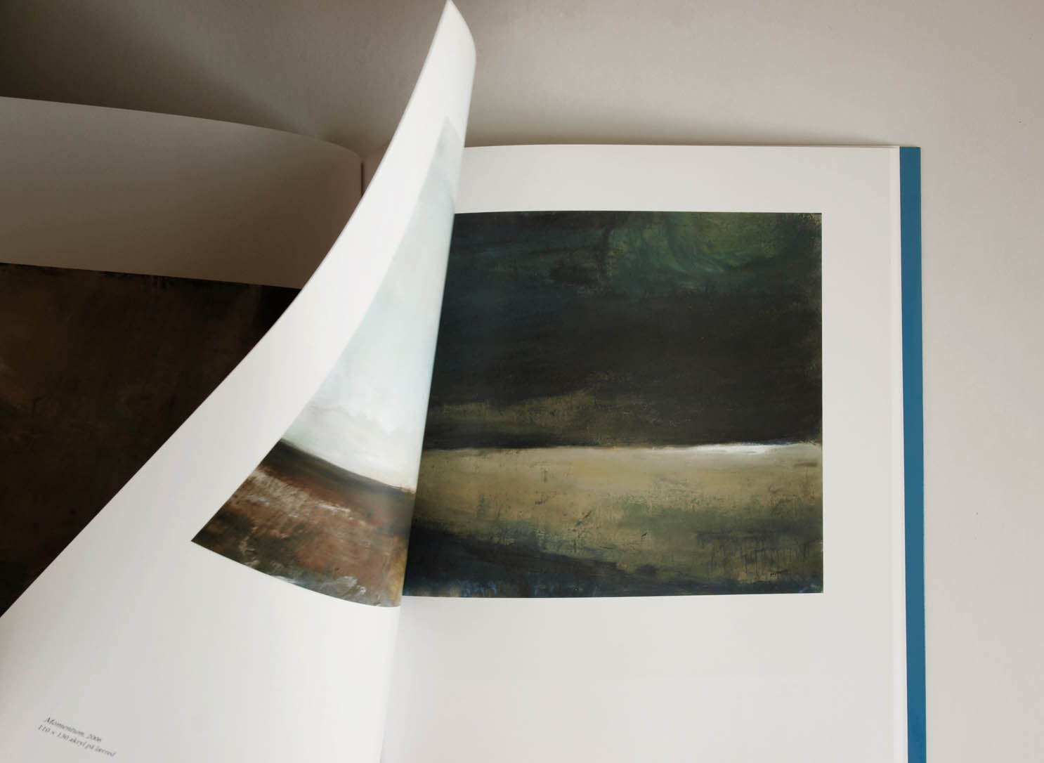 Abstrakt Momentum kunst af Peter Ejlerskov i en åben bog