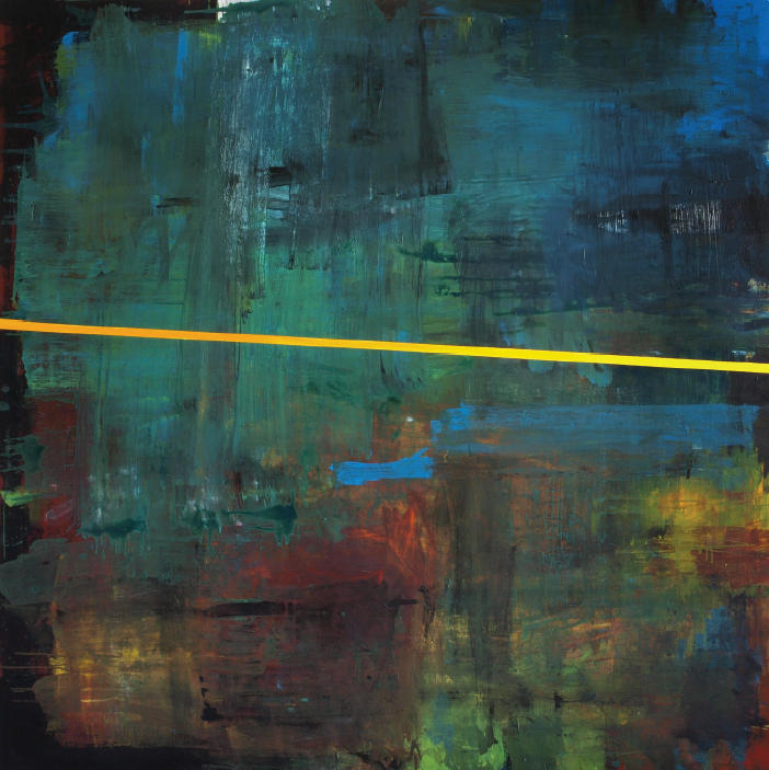 Abstrakt maleri af Peter Ejlerskov kunst udstillet på Dronninglund Kunstcenter