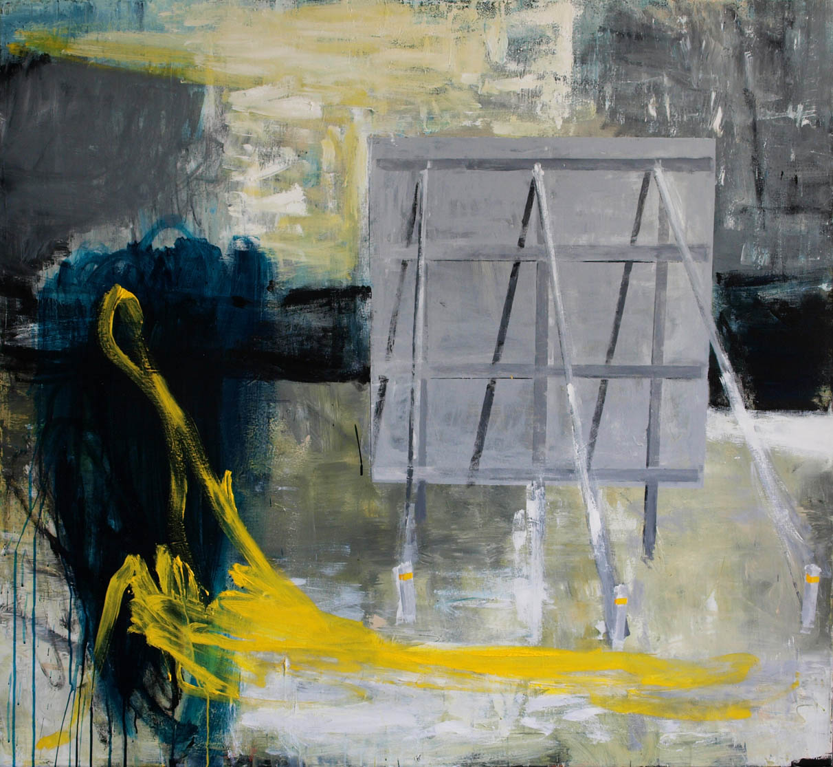 Abstrakt maleri af Peter Ejlerskov kunst udstillet på Dronninglund Kunstcenter