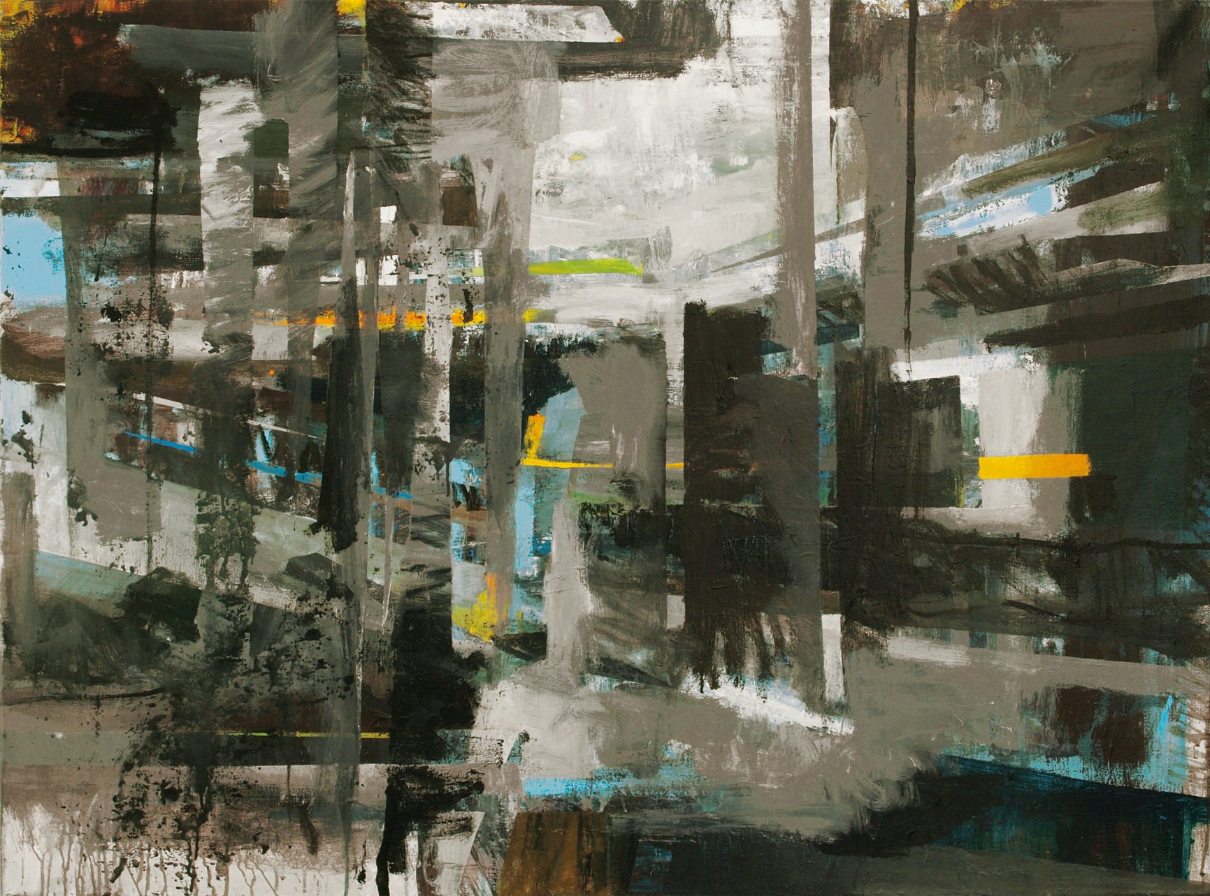 Abstrakt maleri af Peter Ejlerskov kunst udstillet på Dronninglund Kunstcenter