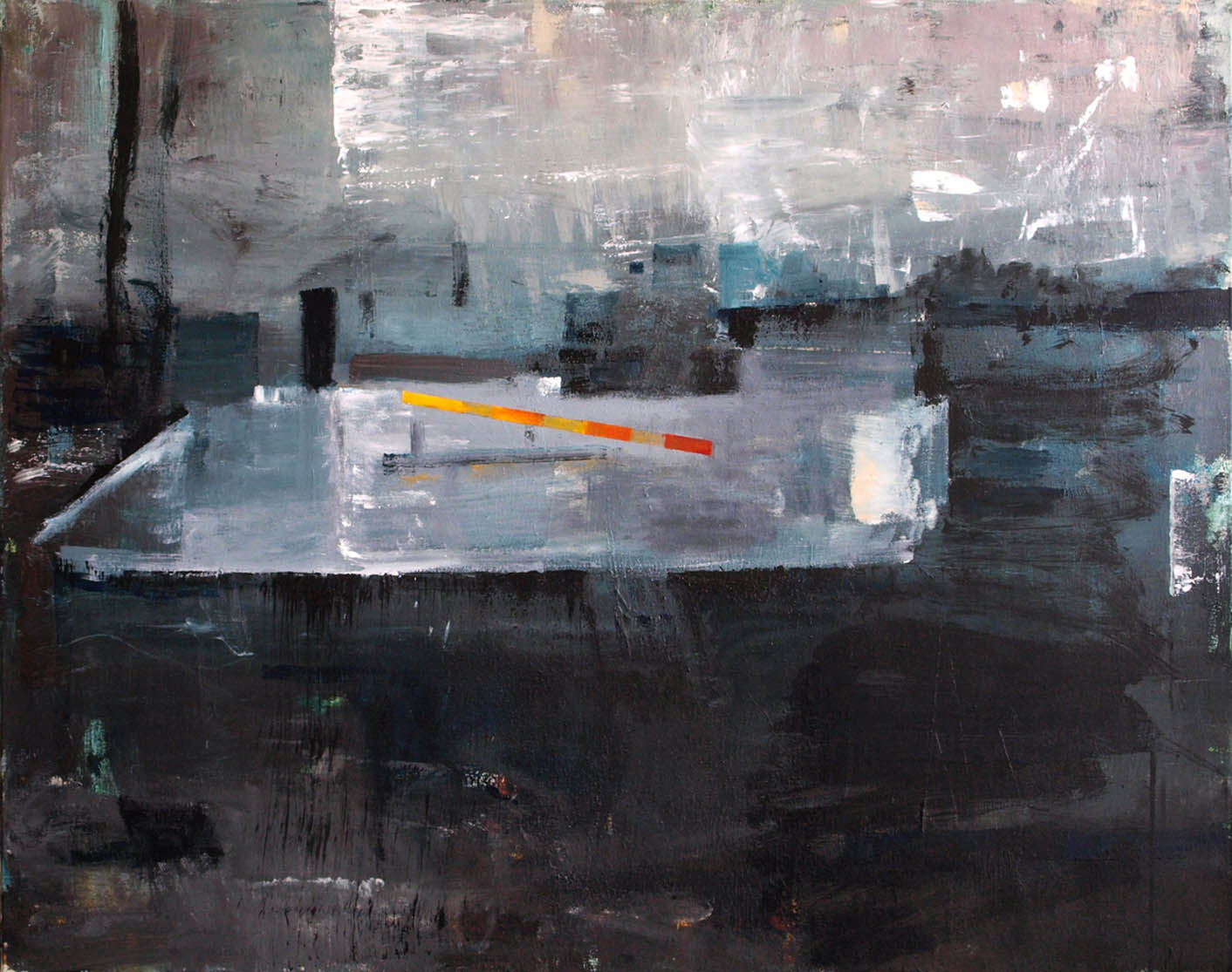 Abstrakt maleri af Peter Ejlerskov kunst på Dronninglund Kunstcenter